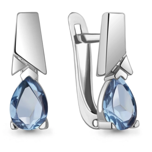 Серьги из серебра 925 пробы с топазами