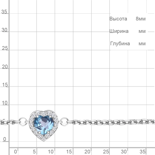 Браслет из серебра 925 пробы с топазами и фианитами