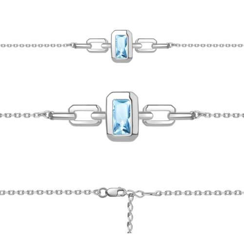 Браслет из серебра 925 пробы с топазом