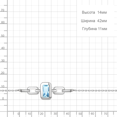 Браслет из серебра 925 пробы с топазом