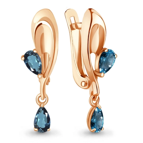 Серьги (925 п) топаз-лондон