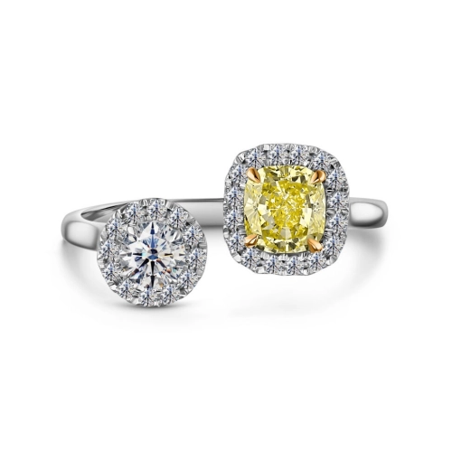 Кольцо (750 б) желтый бриллиант, бриллиант