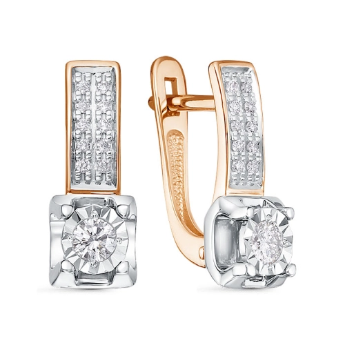 Серьги из золота 585 пробы с бриллиантами