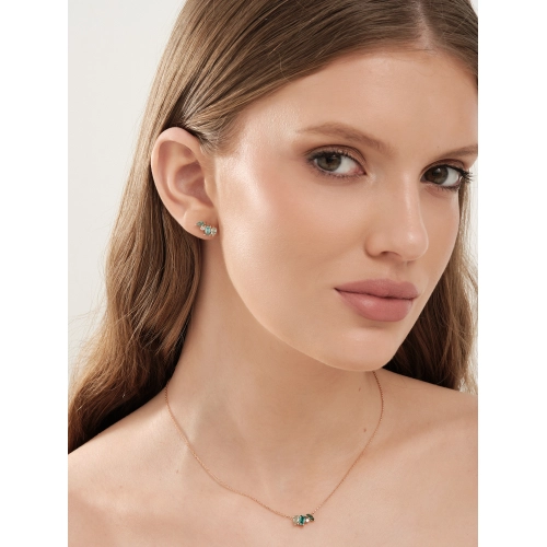 Колье (585 ж) турмалин синт., празиолит синт., фианит