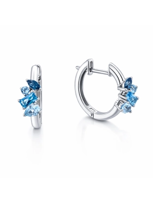 Серьги (585 б) топаз, топаз-лондон конго