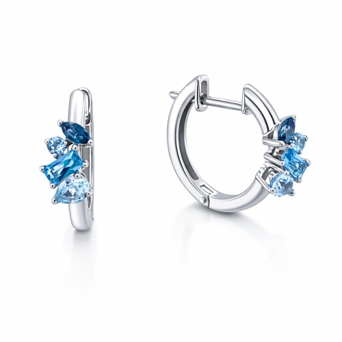 Серьги (585 б) топаз, топаз-лондон конго