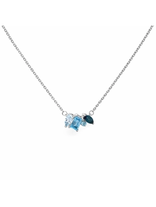 Колье из белого золота 585 пробы с топазами и топазом ЛОНДОН