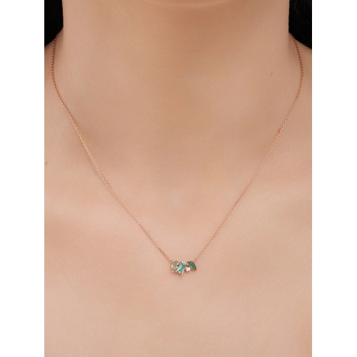 Колье (585) турмалин синт., празиолит синт., фианит