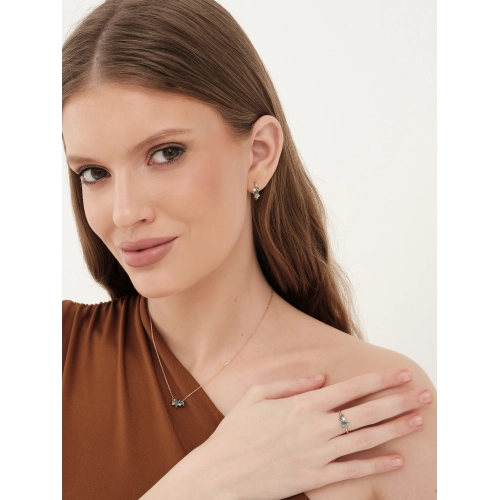 Колье (585) турмалин синт., празиолит синт., фианит