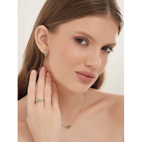 Колье (585) турмалин синт., празиолит синт., фианит