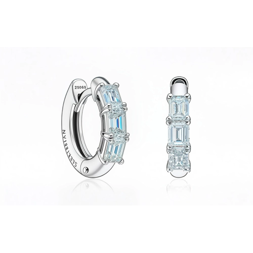 Серьги из белого золота 750 пробы с бриллиантами