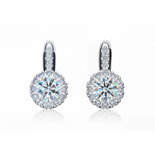 Серьги из белого золота 750 пробы с бриллиантами