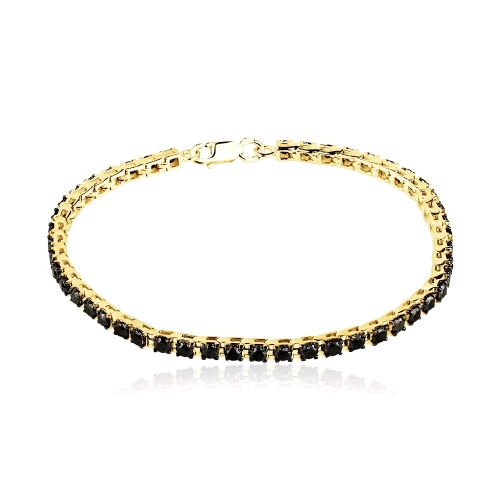 Браслет (585 ж) черный бриллиант