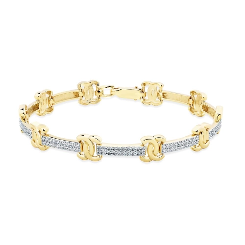 Браслет из желтого золота 585 пробы с бриллиантами