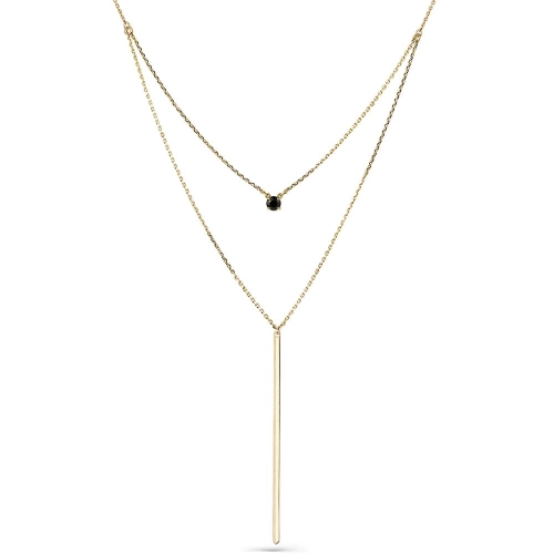 Колье (585 ж) черный бриллиант многоярусное