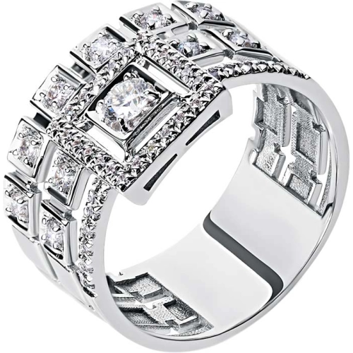 Кольцо из белого золота 585 пробы с бриллиантами