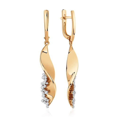 Серьги из золота 585 пробы с бриллиантами