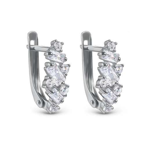 Серьги из серебра 925 пробы с фианитами