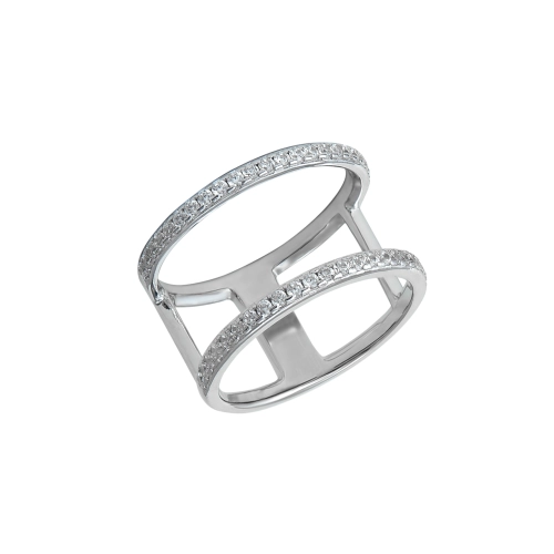 Кольцо из серебра 925 пробы с фианитами