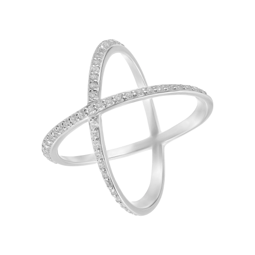 Кольцо из серебра 925 пробы с фианитами