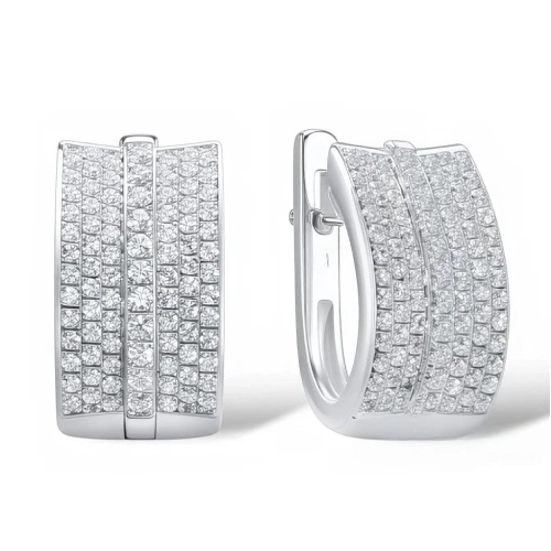 Серьги из серебра 925 пробы с фианитами