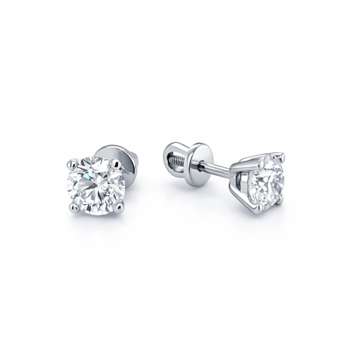 Пусеты (585 б) бриллиант лабораторный