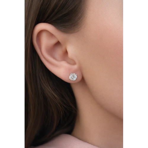 Пусеты (585 б) бриллиант лабораторный