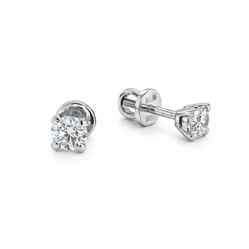 Пусеты (585 б) бриллиант лабораторный