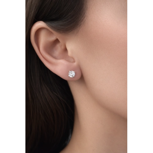 Пусеты (585 б) бриллиант лабораторный