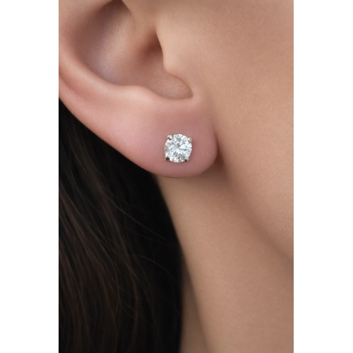 Пусеты (585 б) бриллиант лабораторный