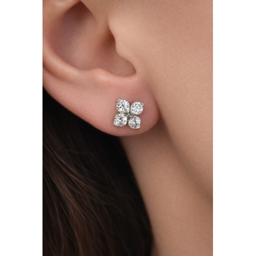 Пусеты (585 б) бриллиант лабораторный