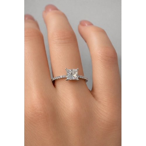 Кольцо (585 б) бриллиант лабораторный