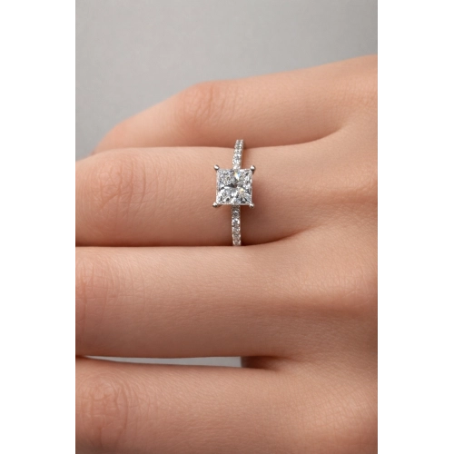 Кольцо (585 б) бриллиант лабораторный