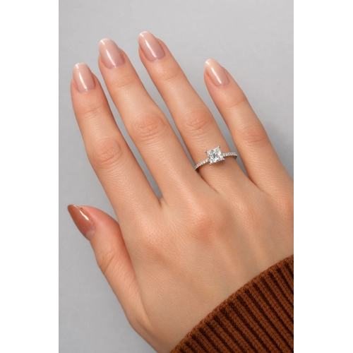 Кольцо (585 б) бриллиант лабораторный