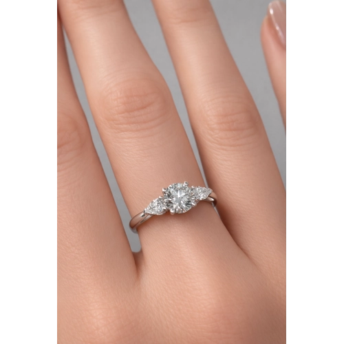 Кольцо (585 б) бриллиант лабораторный