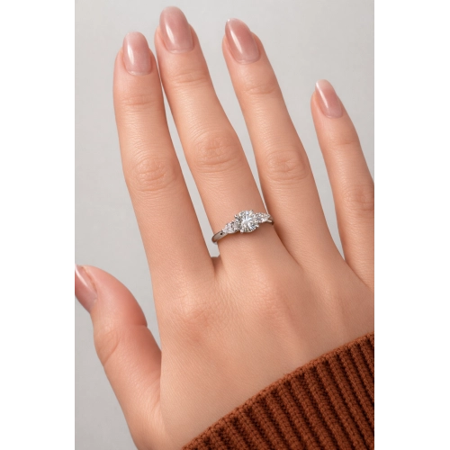 Кольцо (585 б) бриллиант лабораторный