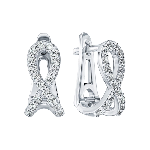 Серьги из белого золота 585 пробы с бриллиантами