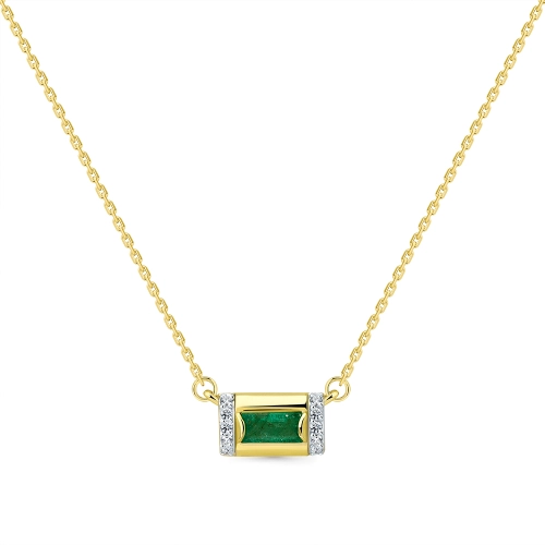 Колье (585 ж) изумруд, бриллиант