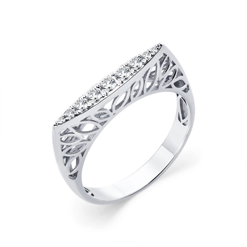 Кольцо из белого золота 585 пробы с бриллиантами