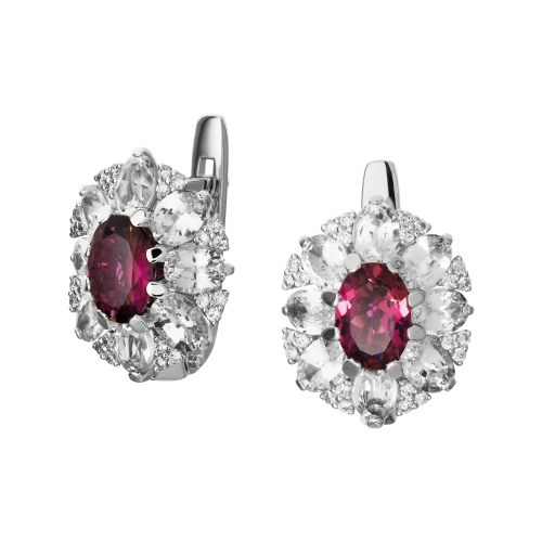 Серьги (585 б) турмалин, сапфир, бриллиант