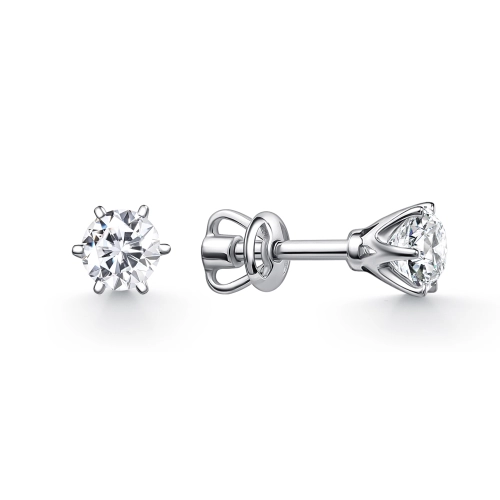 Пусеты (585 б) бриллиант лабораторный