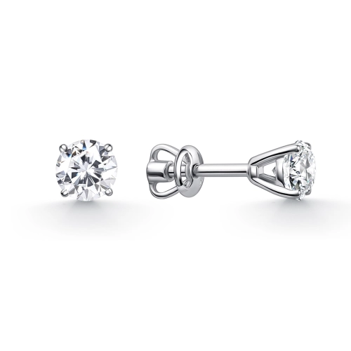 Пусеты (585 б) бриллиант лабораторный