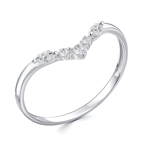 Кольцо фаланговое из серебра 925 пробы с фианитами