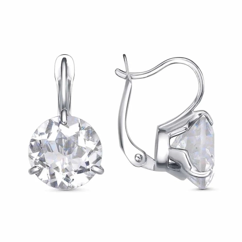 Серьги из серебра 925 пробы с горным хрусталем
