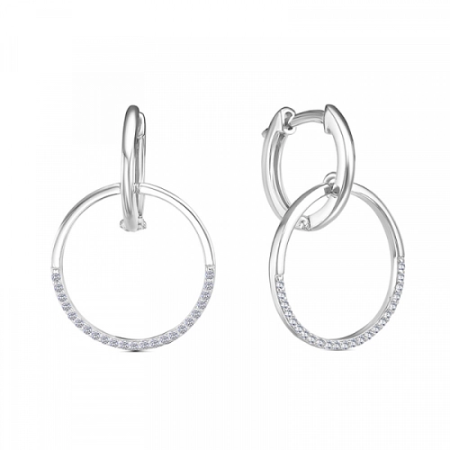 Серьги из серебра 925 пробы с фианитами