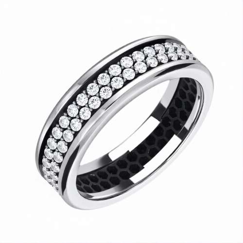 Обручальное кольцо из белого золота 585 пробы с бриллиантами