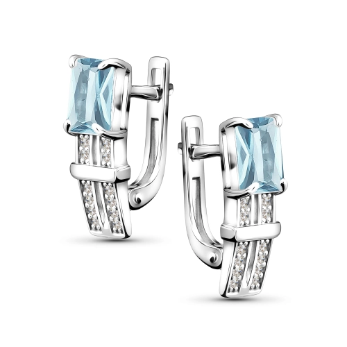 Серьги из серебра 925 пробы с топазами и фианитами