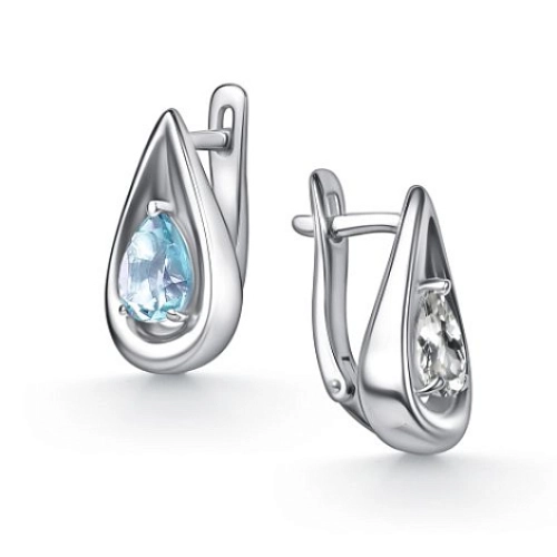 Серьги (925) топаз, горный хрусталь