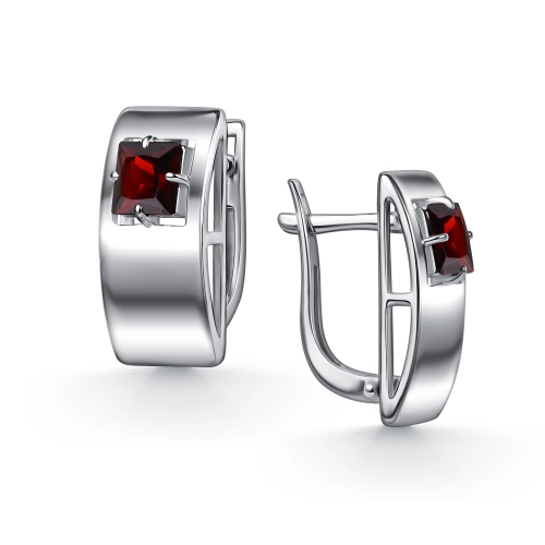 Серьги из серебра 925 пробы с гранатами