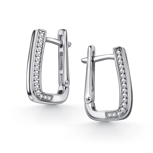 Серьги из серебра 925 пробы с фианитами